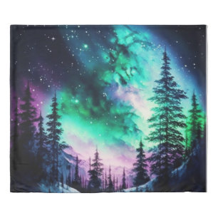 Celestial Aurora Borealis Northern Lights Vivid Duvet Cover