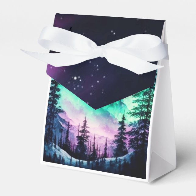 Celestial Aurora Borealis Northern Lights Vivid  Favor Boxes (Front Side)