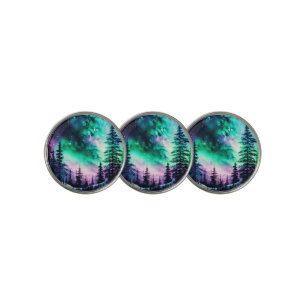 Celestial Aurora Borealis Northern Lights Vivid Golf Ball Marker