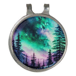 Celestial Aurora Borealis Northern Lights Vivid Golf Hat Clip