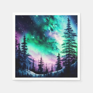 Celestial Aurora Borealis Northern Lights Vivid Napkins