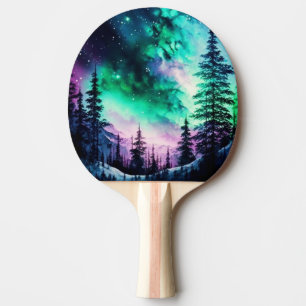 Celestial Aurora Borealis Northern Lights Vivid Ping Pong Paddle