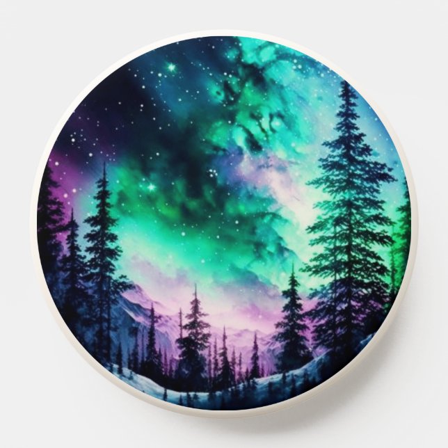 Celestial Aurora Borealis Northern Lights Vivid  PopSocket (Popsocket)