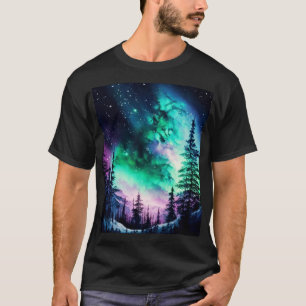 Celestial Aurora Borealis Northern Lights Vivid  T-Shirt