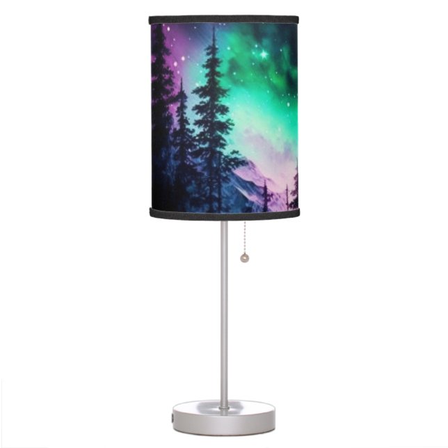 Celestial Aurora Borealis Northern Lights Vivid  Table Lamp (Left)