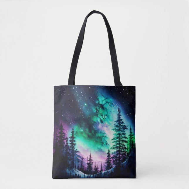 Celestial Aurora Borealis Northern Lights Vivid  Tote Bag (Front)