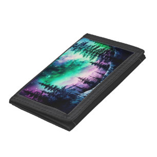 Celestial Aurora Borealis Northern Lights Vivid Tri-fold Wallet