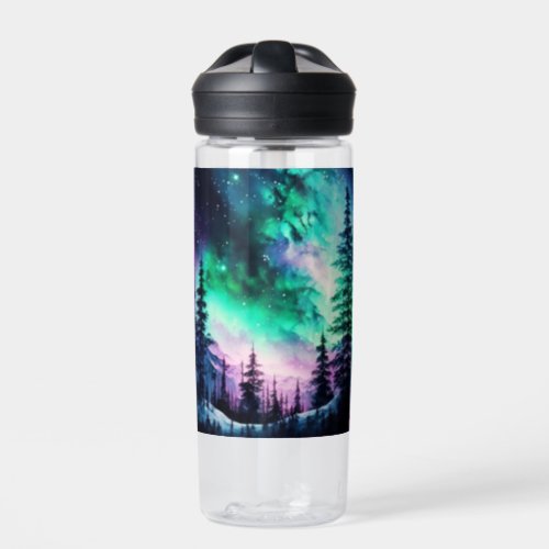 Celestial Aurora Borealis Northern Lights Vivid  Water Bottle