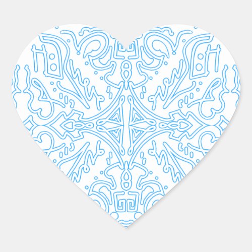 Celestial Azure Tide Heart Sticker