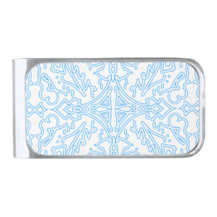 Celestial Azure Tide Silver Finish Money Clip