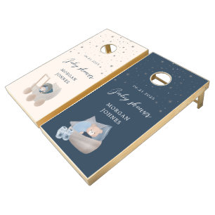 Celestial Baby Bear Baby Shower cornhole set