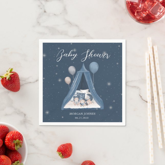 Celestial Baby Bear Baby Shower Napkins (Insitu)