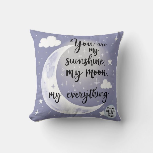 Celestial Baby Milestone Throw Pillow (Front)