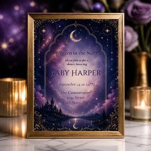 Celestial Baby Shower Invitation   Moonlit Castle