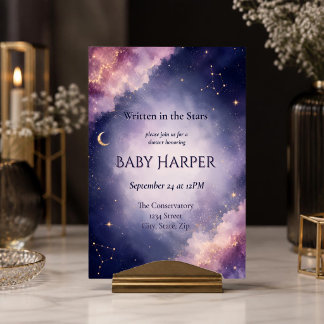 Celestial Baby Shower Invitation | Watercolor Star