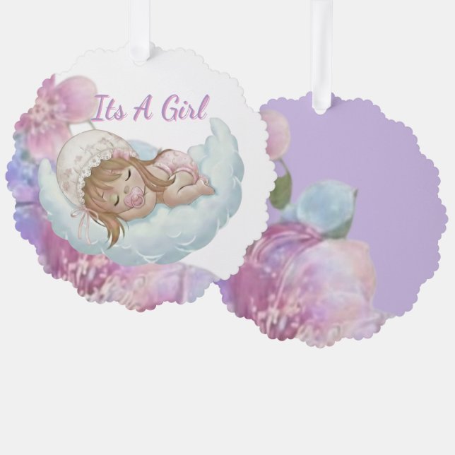 Celestial Baby shower  Ornament Card (Front/Back)