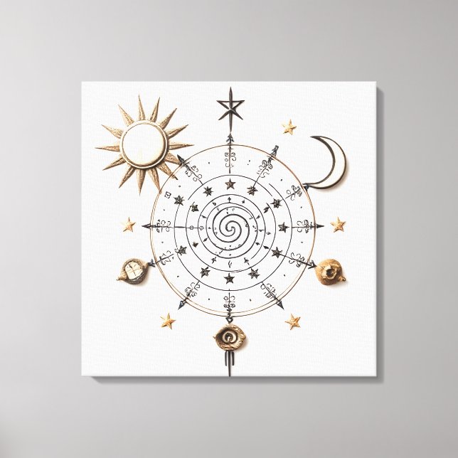 Celestial Balance Mandala Stretched Canvas Print (Front)
