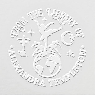 Celestial Ballerinas Dancing on World Library Book Embosser