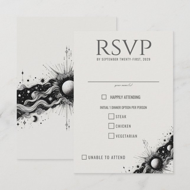 Celestial Band Food Choices RSVP Card (Front/Back)