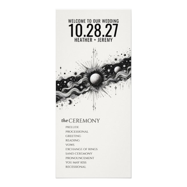 Celestial Band Wedding Program (Front)