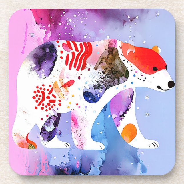 Celestial Bear with a Smile          Beverage Coaster (Front)