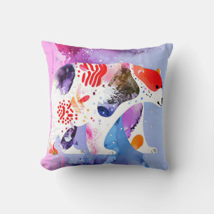 Celestial Bear with a Smile Throw Pillow