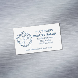Celestial Beauty Hair Salon Spa Blue Business Card Magnet