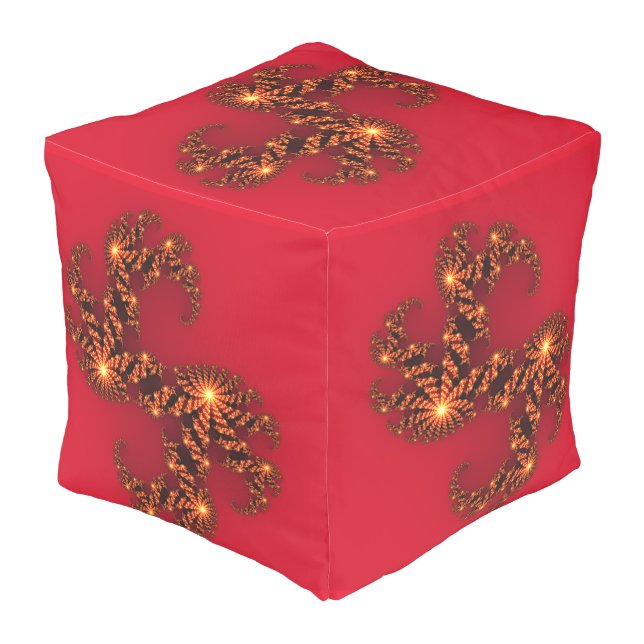 Celestial Beauty in Vivid 3D Cosmic Art Pouf (Angled Front)
