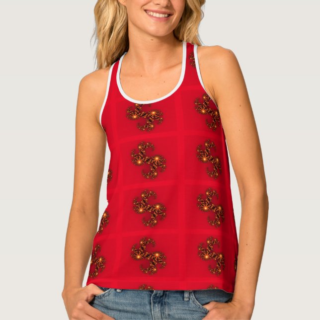 Celestial Beauty in Vivid 3D Cosmic Art Tank Top (Front)