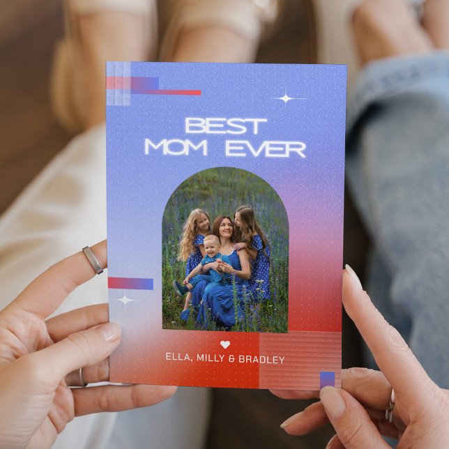 Celestial BEST MOM EVER Mother's Day Photo Holiday Card (Creator Uploaded)