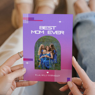 Celestial BEST MOM EVER Mother's Day Photo Holiday Card