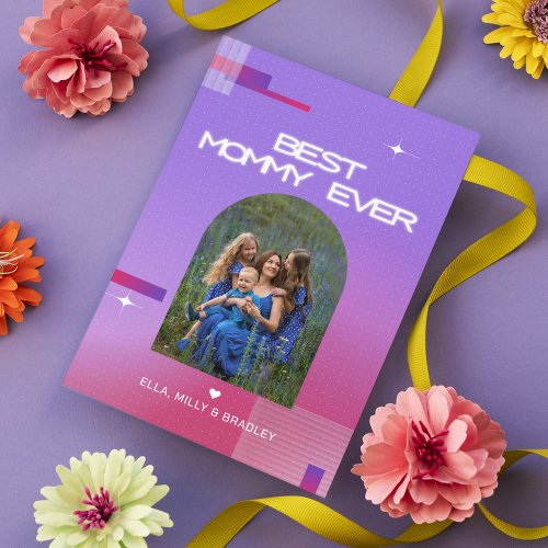 Celestial BEST MOMMY EVER Mothers Day Photo Holiday Card