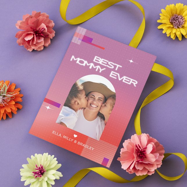 Celestial BEST MOMMY EVER Mother's Day Photo Holiday Card (Creator Uploaded)