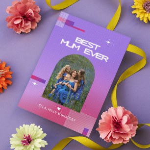 Celestial BEST MUM EVER Mother's Day Photo Holiday Card