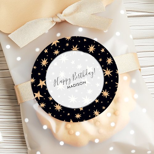 Celestial Birthday Celebration Classic Round Sticker