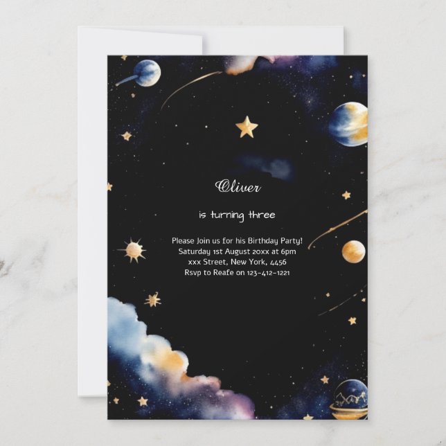 Celestial Birthday Invitation (Front)