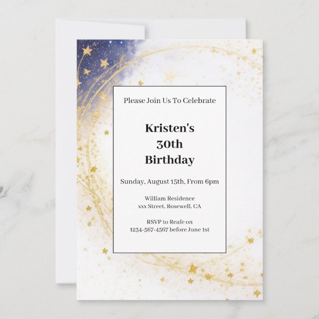 Celestial Birthday Invitation (Front)
