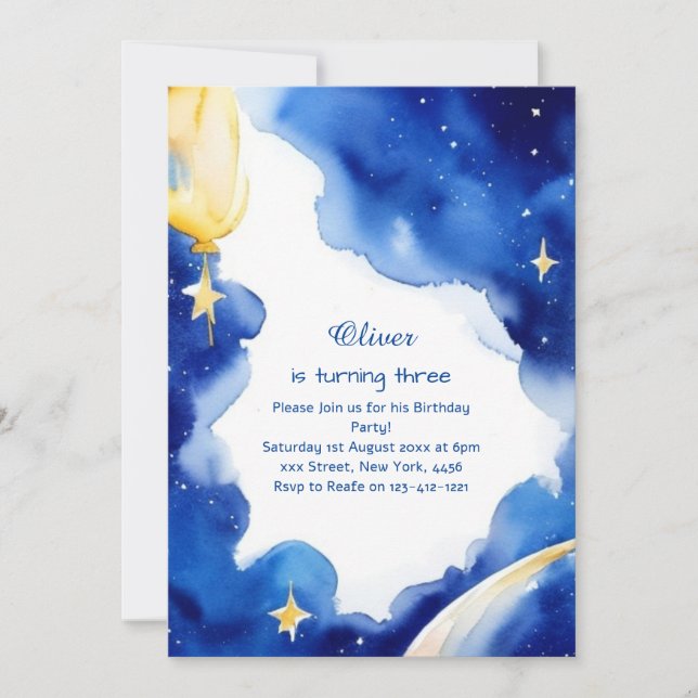 Celestial Birthday Invitation (Front)
