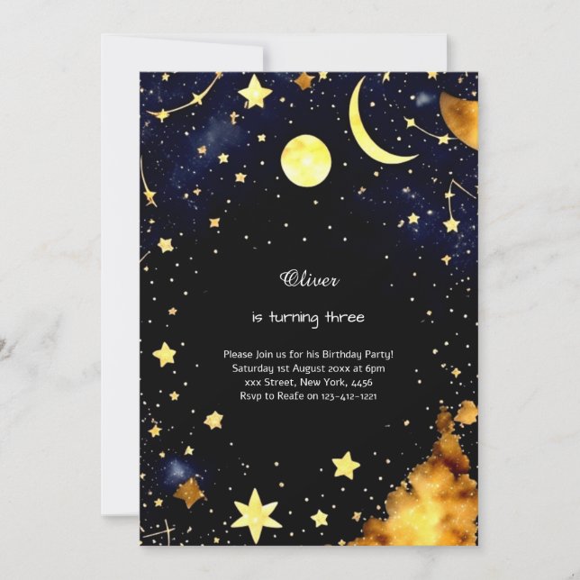 Celestial Birthday Invitation (Front)
