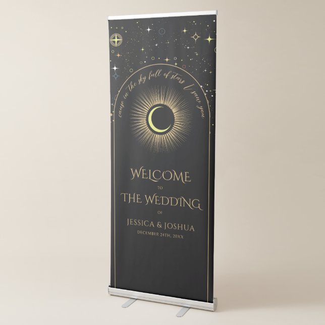 Celestial Black Arch in the stars I saw you photo Retractable Banner (3/4)