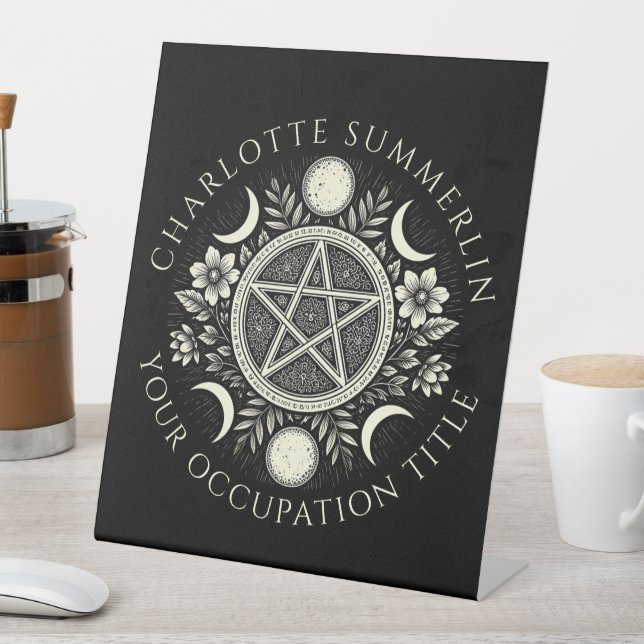 Celestial Black Business Pedestal Sign (In SItu)