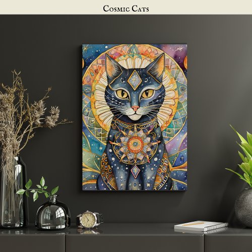 Celestial Black Cat Srt Cosmic Cat Magic Spirit    Poster