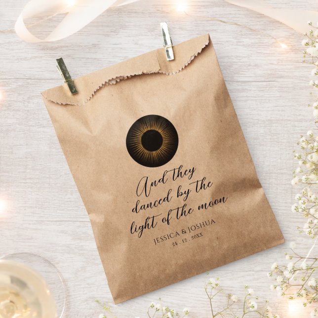 Celestial Black Mystical Sun Moon Favor Bag (Clipped)