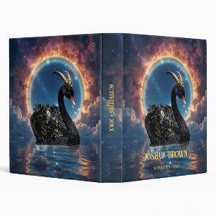 Celestial Black Swan Guardian of the Moonfire Veil 3 Ring Binder