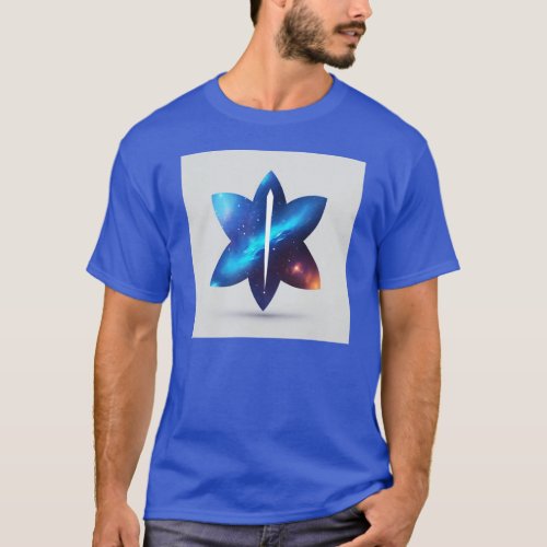 Celestial Blaze Minimal Blur Fire Galaxy Stars  T_Shirt
