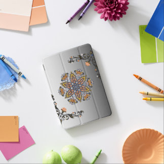 Celestial Bloom – Black & White Mandala Art iPad Mini Cover