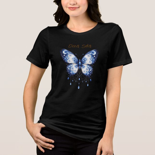 Celestial Bloom Butterfly - custom Tri-Blend Shirt (Front)