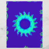 Celestial Bloom: Iridescent Blue Cyan Floral Motif (Front)