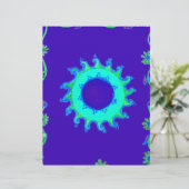 Celestial Bloom: Iridescent Blue Cyan Floral Motif (Standing Front)