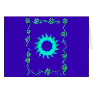 Celestial Bloom: Iridescent Blue Cyan Floral Motif